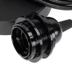 Douille en plastique noire avec câble tressé pour suspension minimaliste circulaire