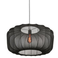 Suspension ovale en maille noire avec ampoule vintage, diamètre 60 cm