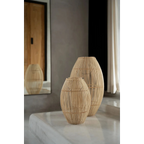 Deux vases en rotin ajouré naturels pour décoration intérieure élégante