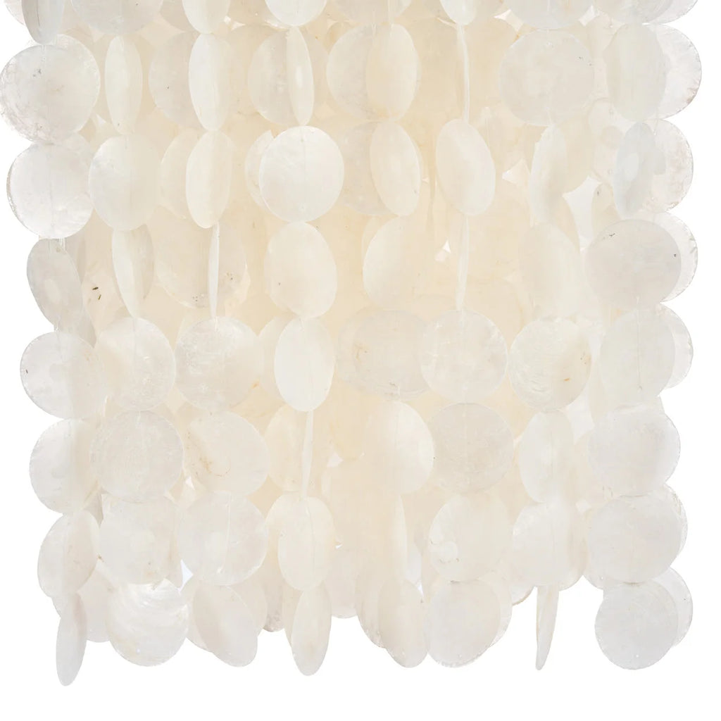 Suspension en perles de bois naturelles translucides ovales, H85 cm