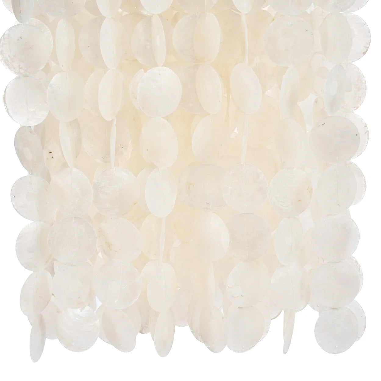 Suspension en perles de bois naturelles translucides ovales, H85 cm