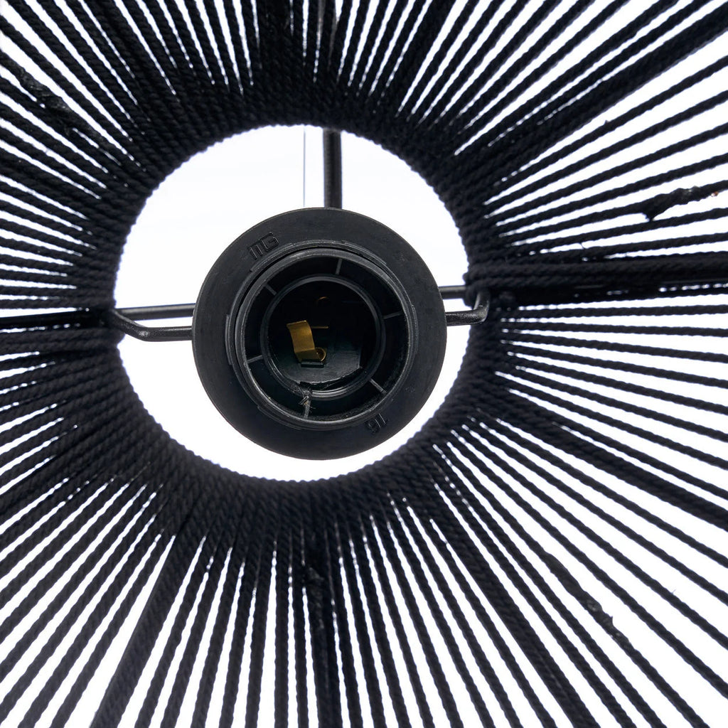 Suspension cascade en perles de bois noires, Ø47 cm