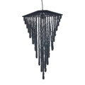 Lustre en perles de bois noires effet cascade, Ø47 cm