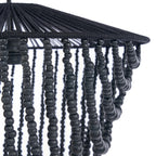 Lustre en perles de bois noires effet cascade Ø47 cm