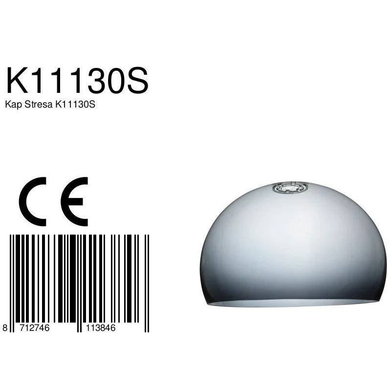 Suspension ronde en plastique gris fumé translucide avec lampesphère en verre hemisphérique