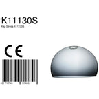Suspension ronde en plastique gris fumé translucide avec lampesphère en verre hemisphérique