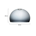 Dessus de suspension en plastique gris fumé translucide avec dimensions Ø38 cm