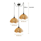 Suspension rotin 3 lampes à hauteur ajustable