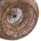 Suspension en rotin ajouré noyer foncé forme goutte Ø80 cm