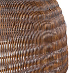 Suspension en rotin brun foncé forme dôme avec anse Ø100 cm