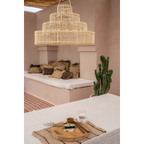 Lustre en bambou en forme conique naturelle de Ø51 cm, design suspendu élégant
