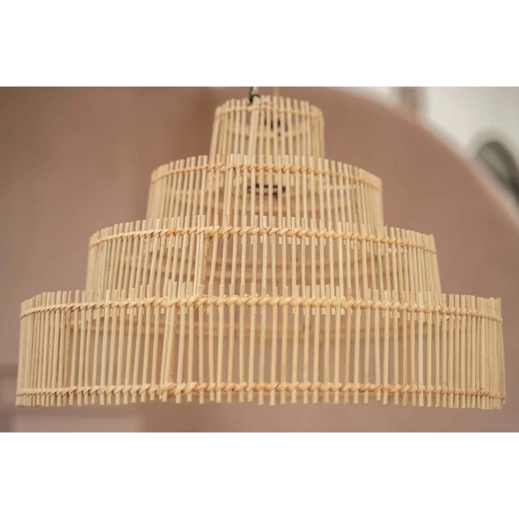 Abat-jour en bambou en forme de cône naturel pour suspension rotin conique Ø51 cm