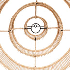 Cadre de suspension en rotin naturel et métal noir pour luminaire conique Ø51 cm
