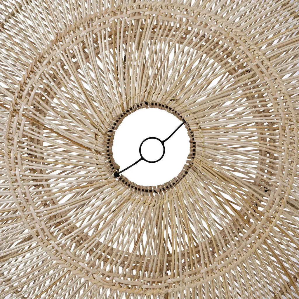 Suspension en rotin macaron naturel 110 cm artisanale