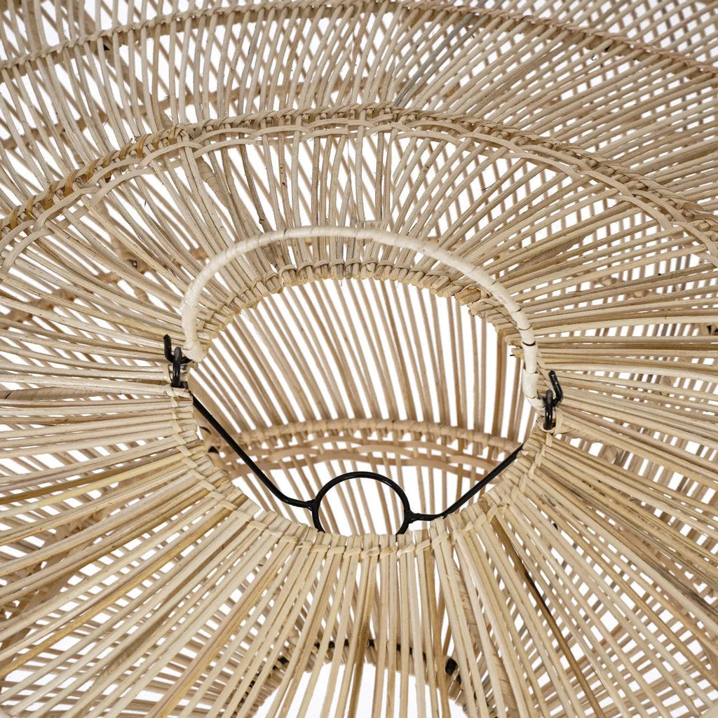 Suspension en rotin macaron naturel 110 cm artisanale