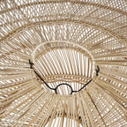 Suspension en rotin macaron naturel 110 cm artisanale