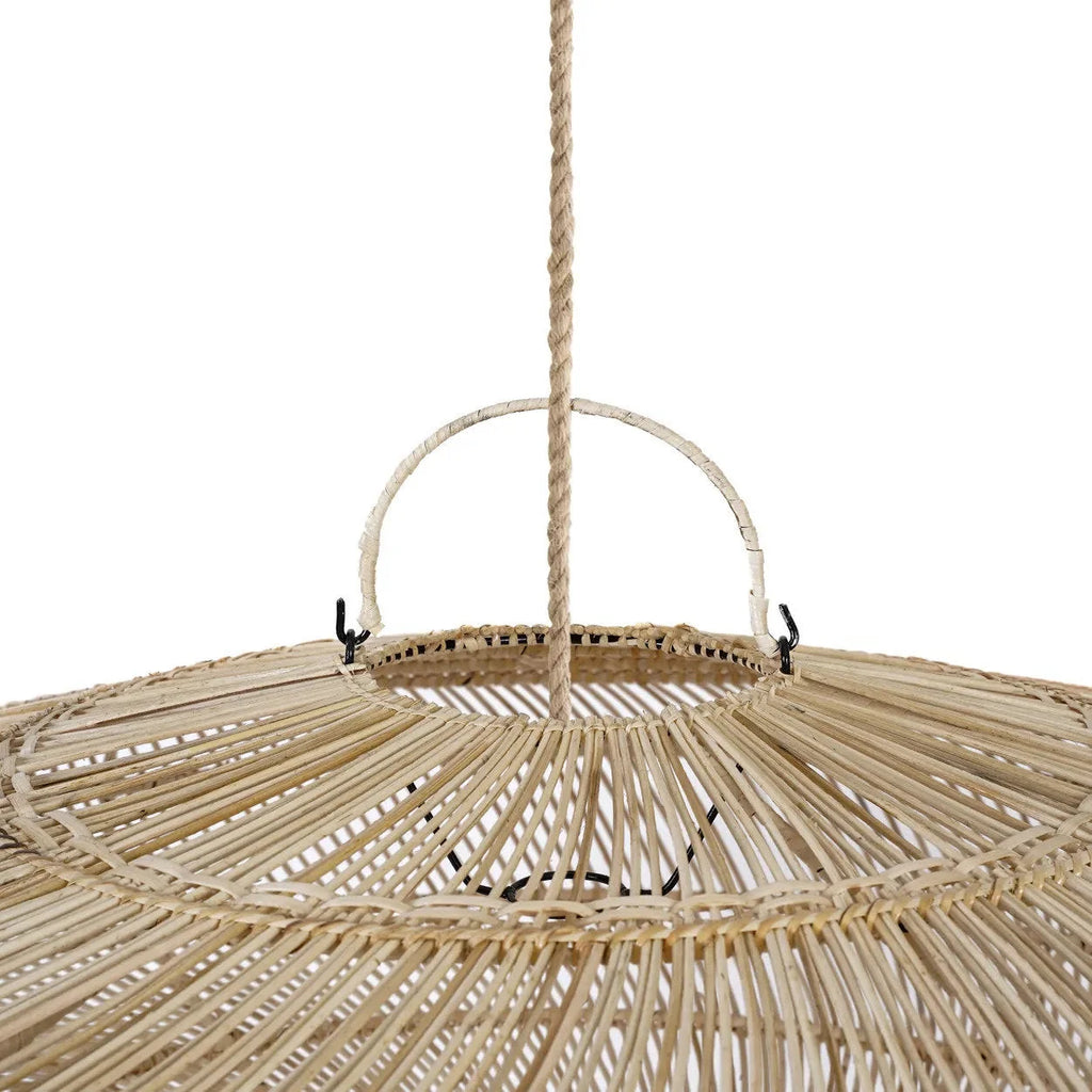 Suspension en rotin macaron naturel 110 cm artisanale