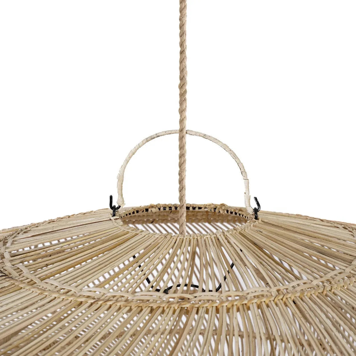 Suspension en rotin macaron naturel 110 cm artisanale