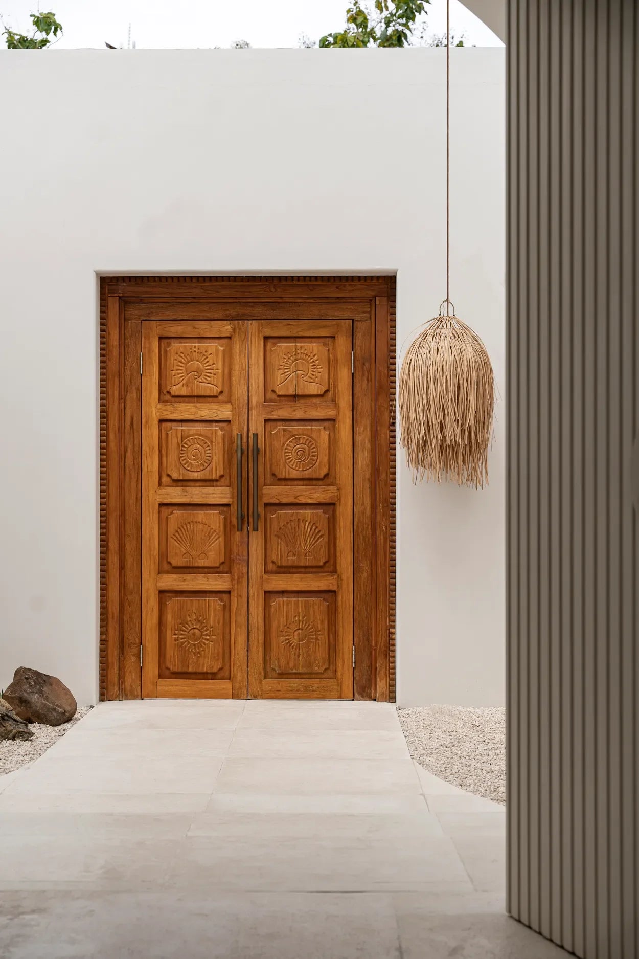 Suspension en rotin naturel 45x75 cm pour salon ou chambre