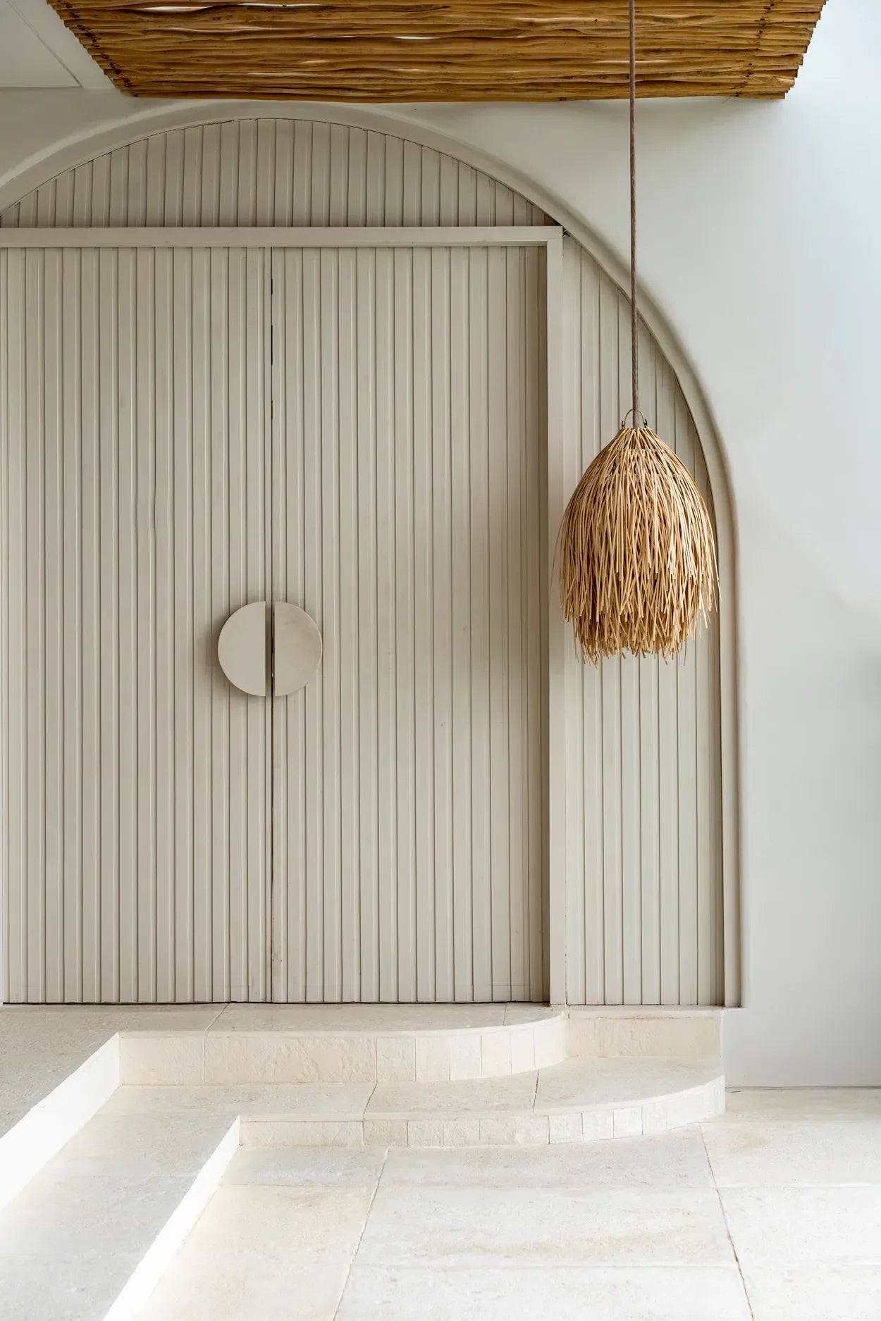 Suspension en rotin naturel 45x75 cm pour salon ou chambre