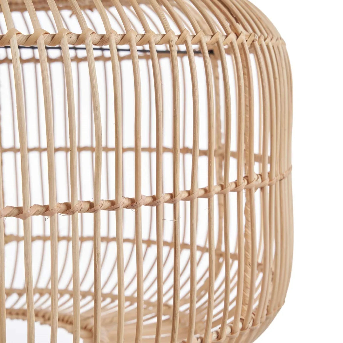 Suspension en rotin naturel 55 cm ronde artisanale
