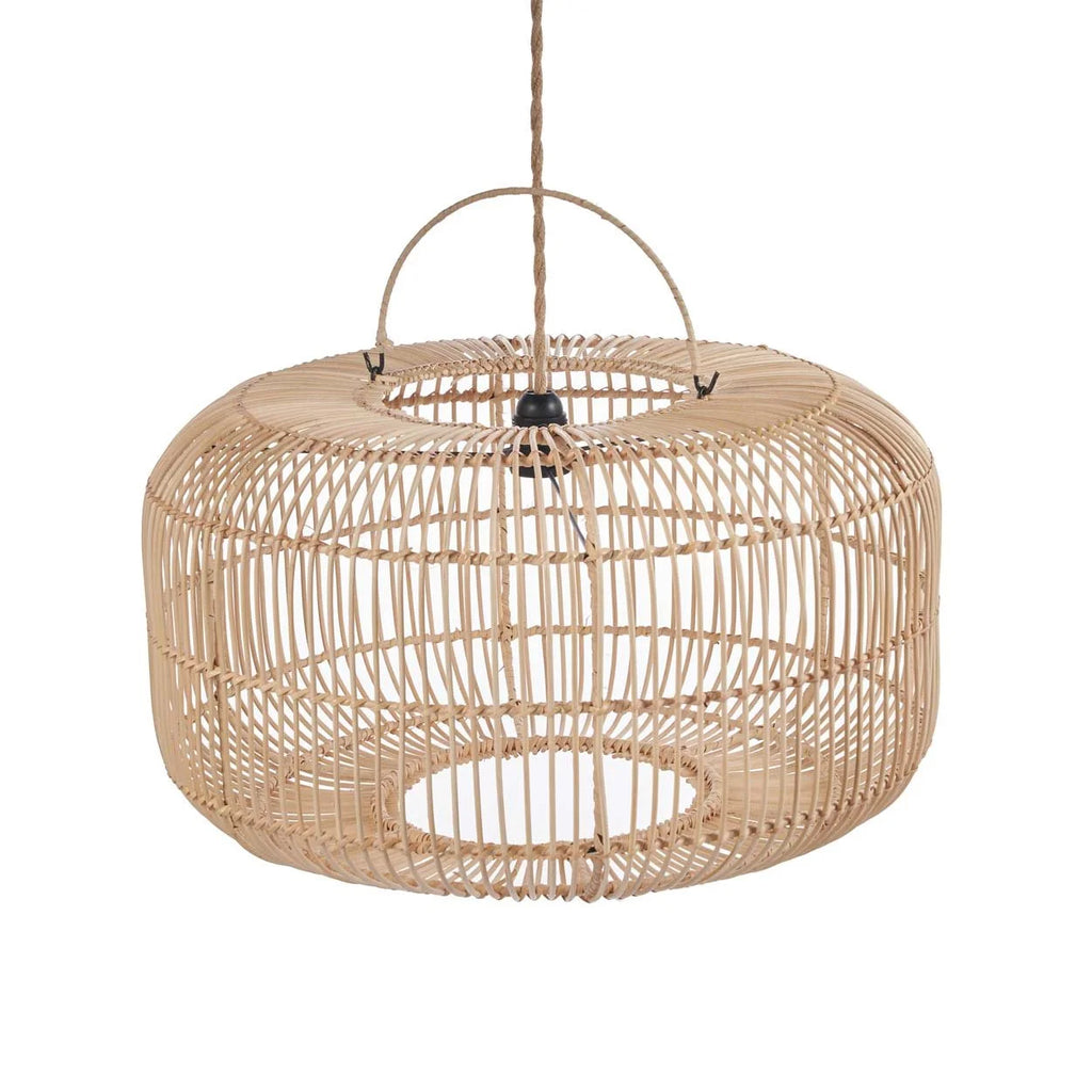 Suspension en rotin naturel 55 cm ronde artisanale avec luminaire suspendu en rotin