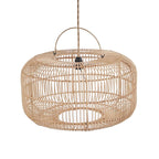 Suspension en rotin naturel 55 cm ronde artisanale avec luminaire suspendu en rotin