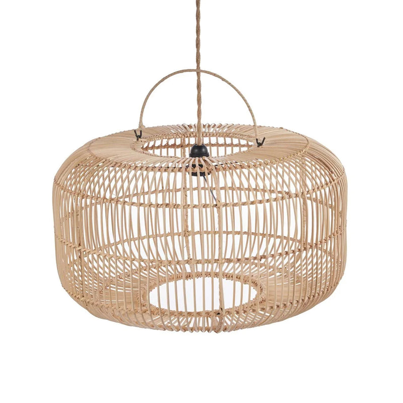 Suspension en rotin naturel 55 cm ronde artisanale