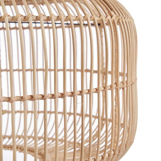 Abat-jour en rotin naturel tressé pour suspension artisanale de 55 cm ronde