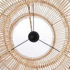 Suspension en rotin naturel ronde artisanale de 55 cm avec luminaire en rotin tissé