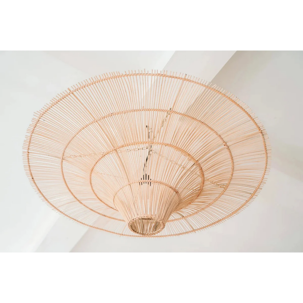 Lustre en rotin naturel à plusieurs niveaux, léger et élégant, 60x60 cm