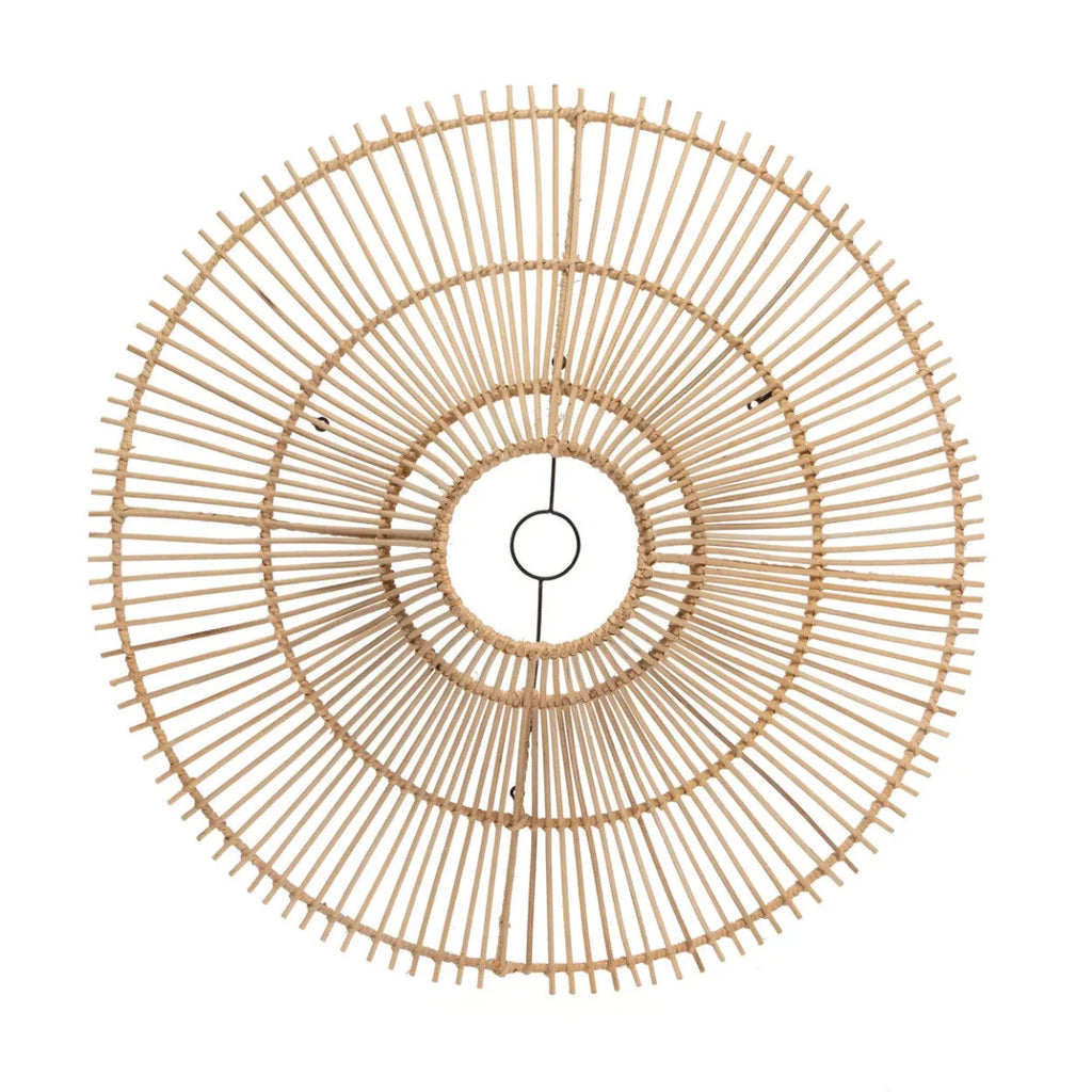 Cadre de suspension en rotin naturel tissé rond pour luminaire 60x60 cm