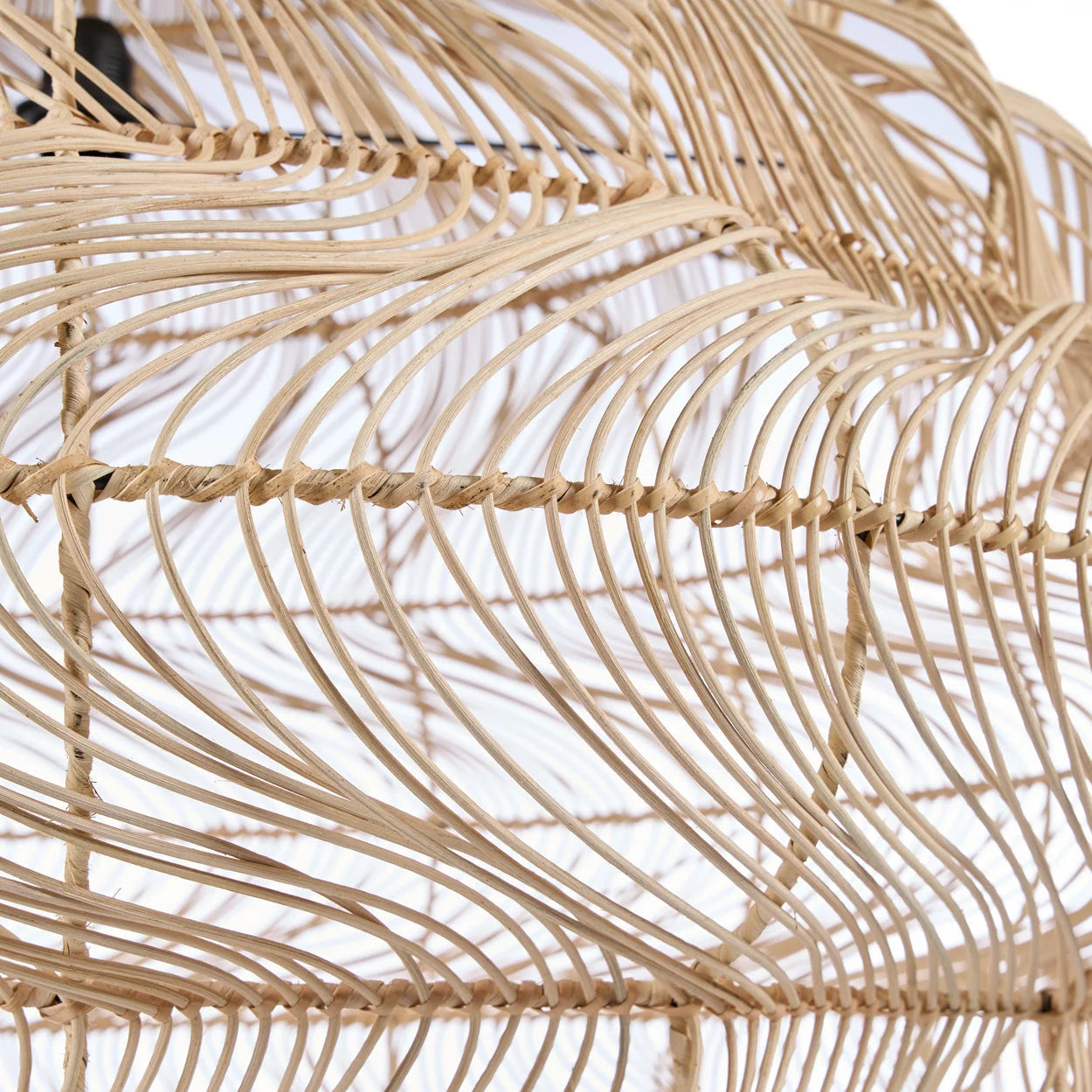 Abat-jour en rotin naturel ajouré forme nuage Ø102 cm