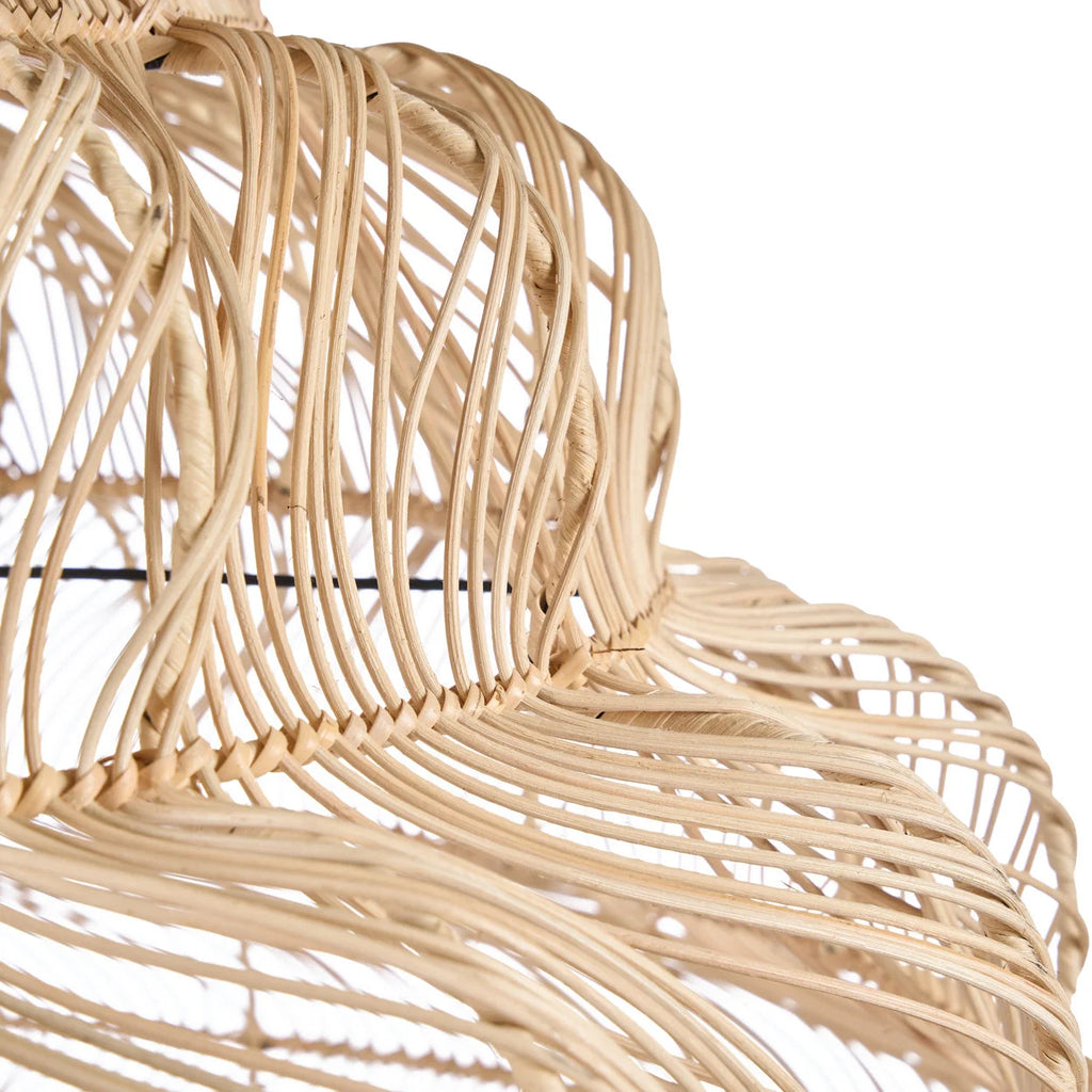 Abat-jour en rotin naturel ajouré forme nuage Ø102 cm