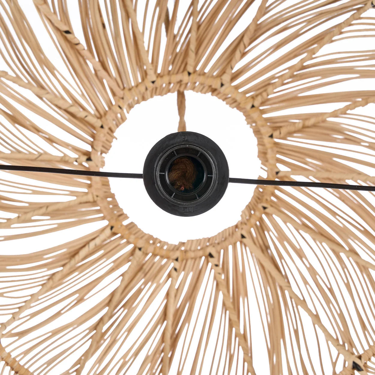 Suspension rotin naturel ajouré forme nuage Ø102 cm