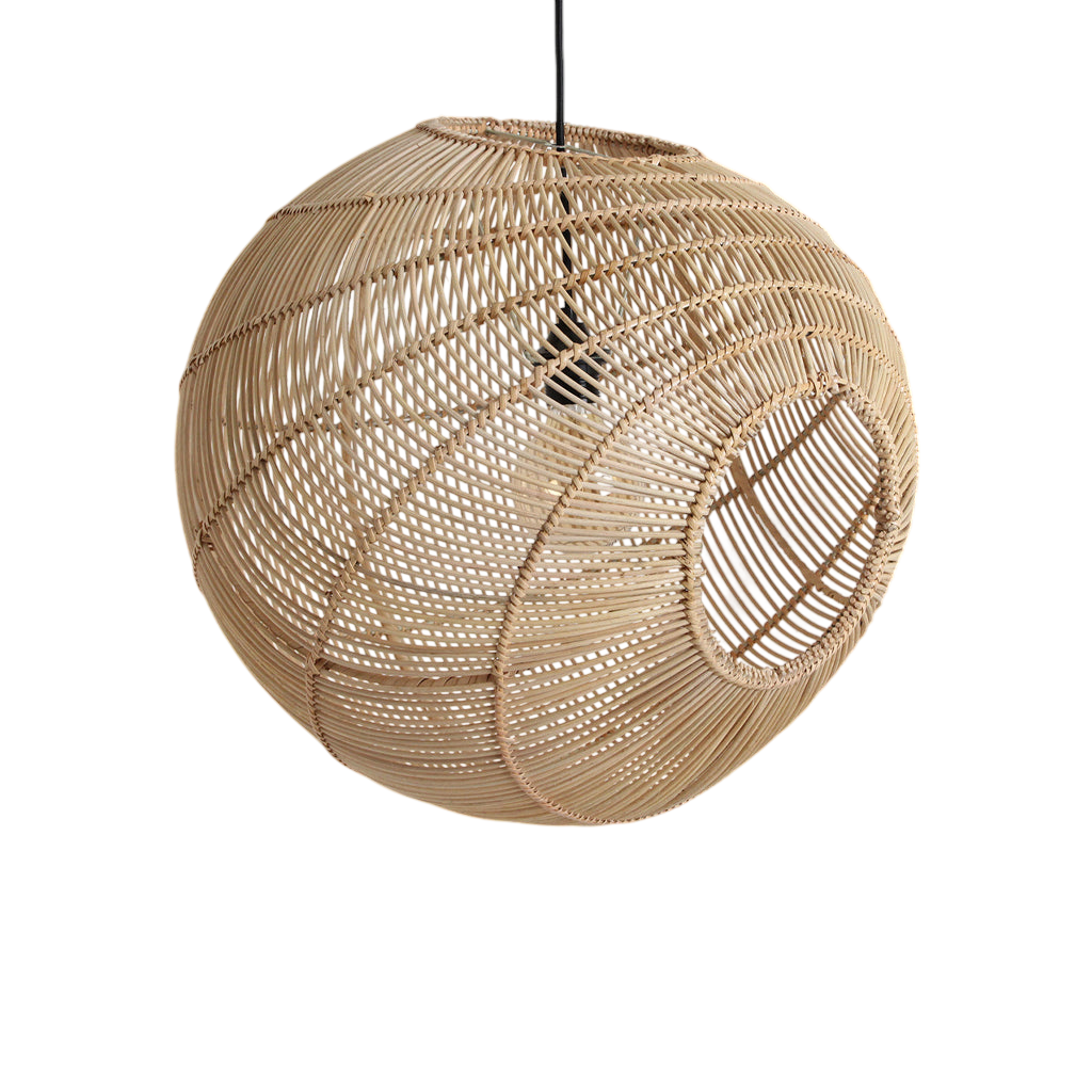 Suspension rotin naturel ajouré forme sphère – Ø50 cm