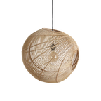 Suspension rotin naturel ajouré forme sphère – Ø50 cm