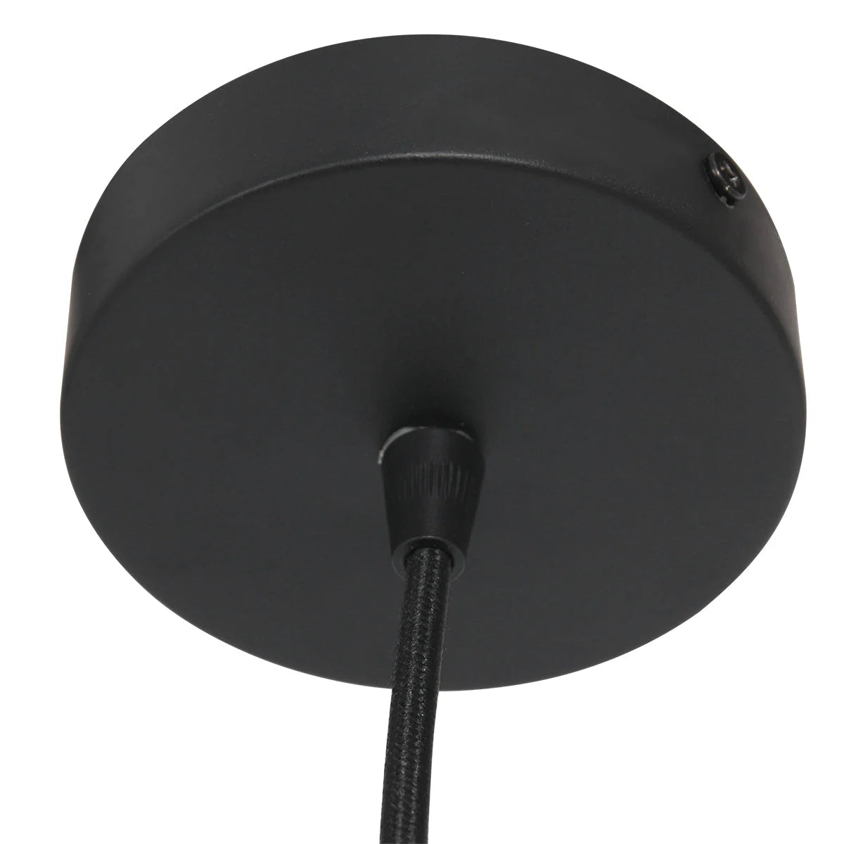 Luminaire de plafond en rotin naturel ajouré et métal noir, Ø40 cm