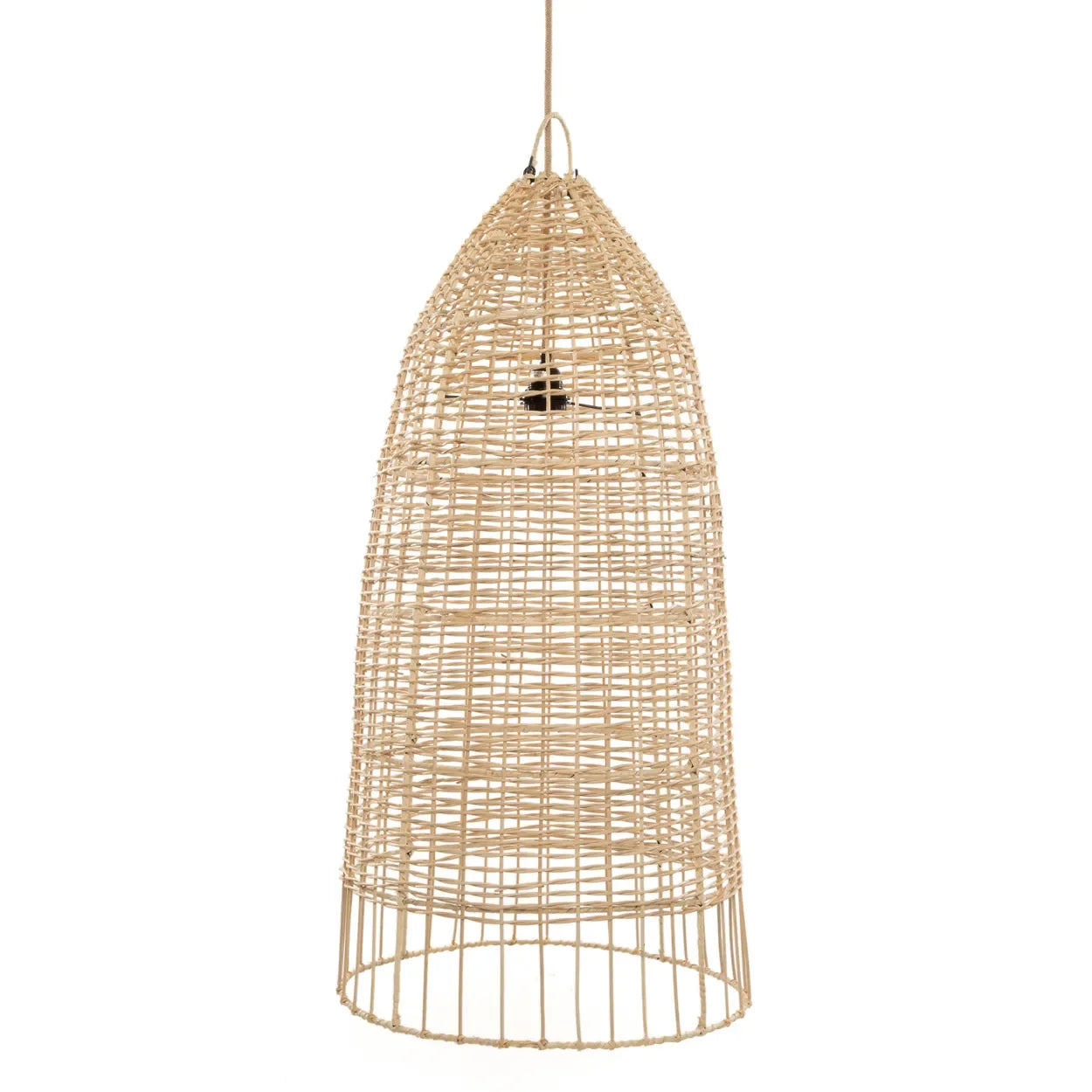 Suspension en rotin naturel cage 90 cm ronde