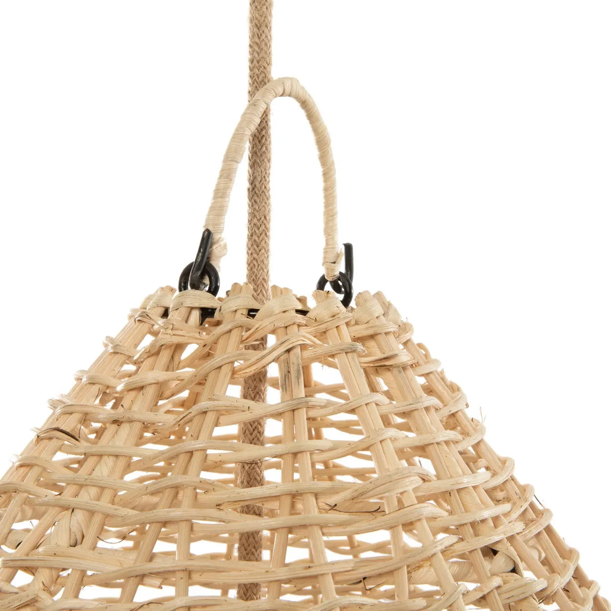 Suspension en rotin naturel cage 90 cm ronde