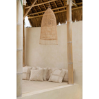 Luminaire suspendu en rotin naturel en forme de cage ronde de 90 cm