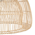 Abat-jour en rotin naturel tissé beige, forme cloche ajourée Ø82 cm