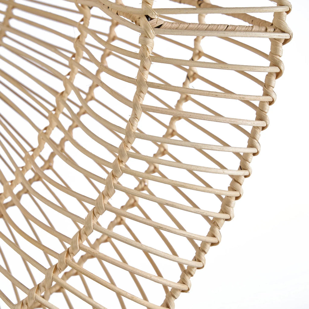 Suspension en rotin naturel forme cloche ajourée Ø82 cm beige tissé