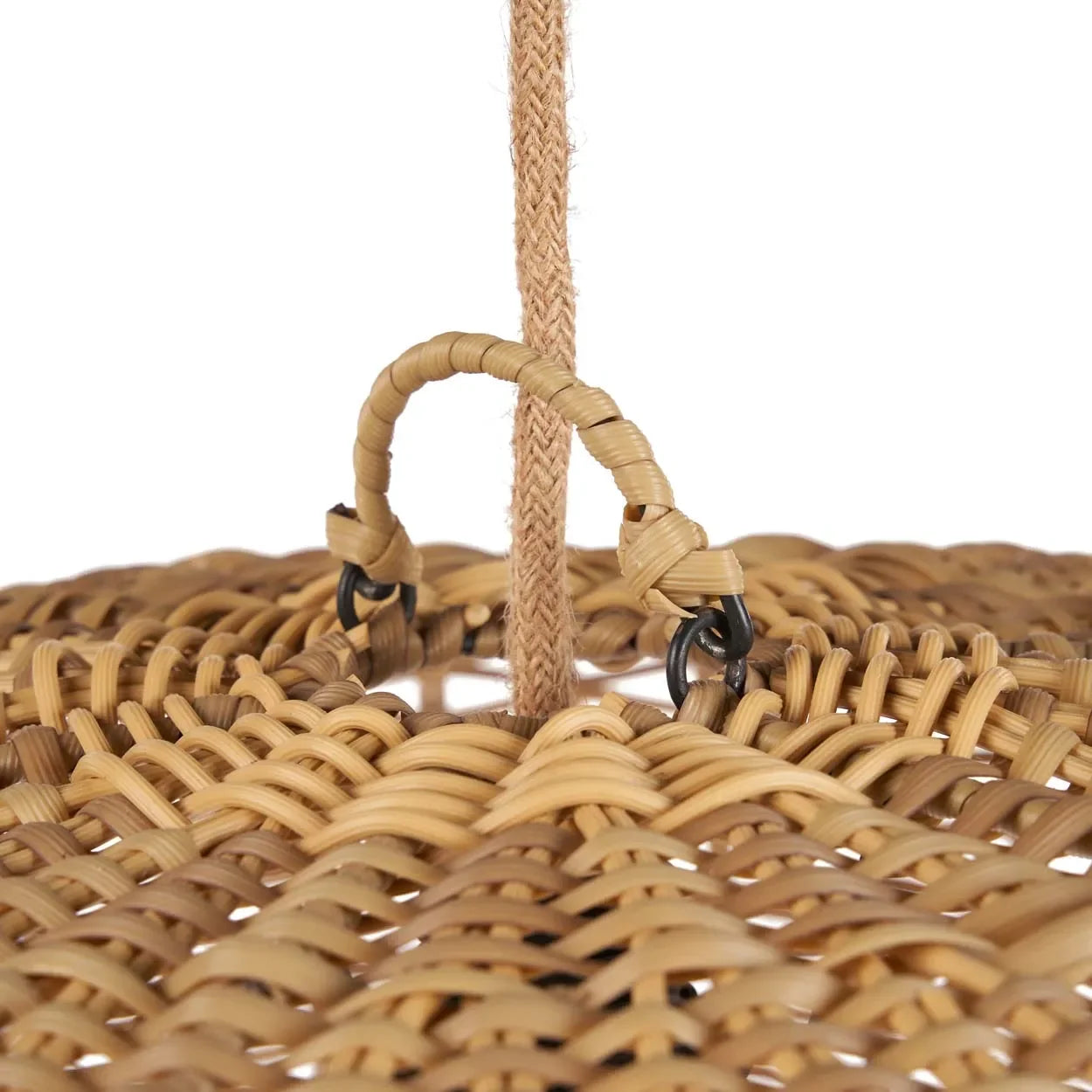 Suspension en rotin naturel forme cloche ø60 cm, luminaire en rotin tissé élégant