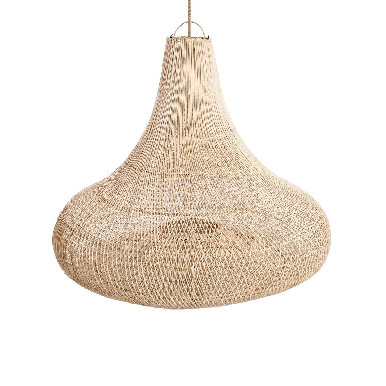 Suspension en rotin naturel forme cloche Ø75 cm