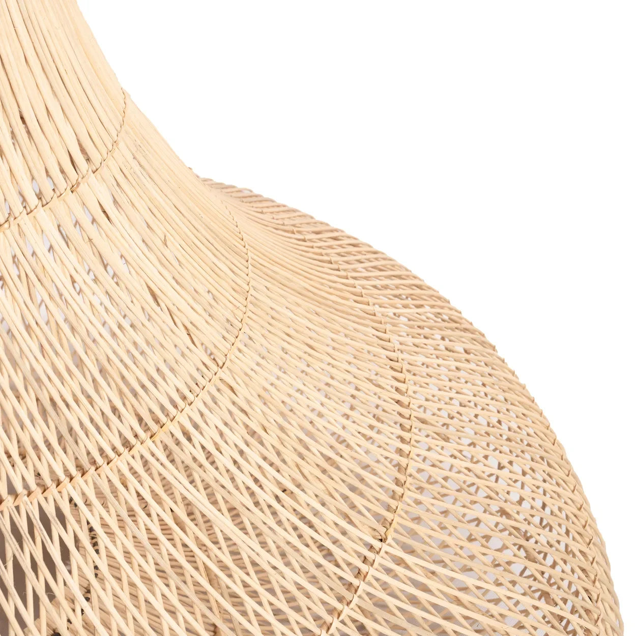 Lampe suspendue en rotin naturel en forme de cloche de diamètre 75 cm