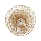 Suspension en rotin naturel forme fleur ajourée en bambou tressé, Ø65 cm