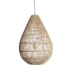 Suspension en rotin naturel forme goutte ajourée Ø45x65 cm