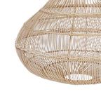 Suspension en rotin naturel forme goutte tressée ajourée, diamètre 55 cm