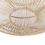 Lampe suspendue en rotin naturel forme goutte tressée ajourée Ø55 cm